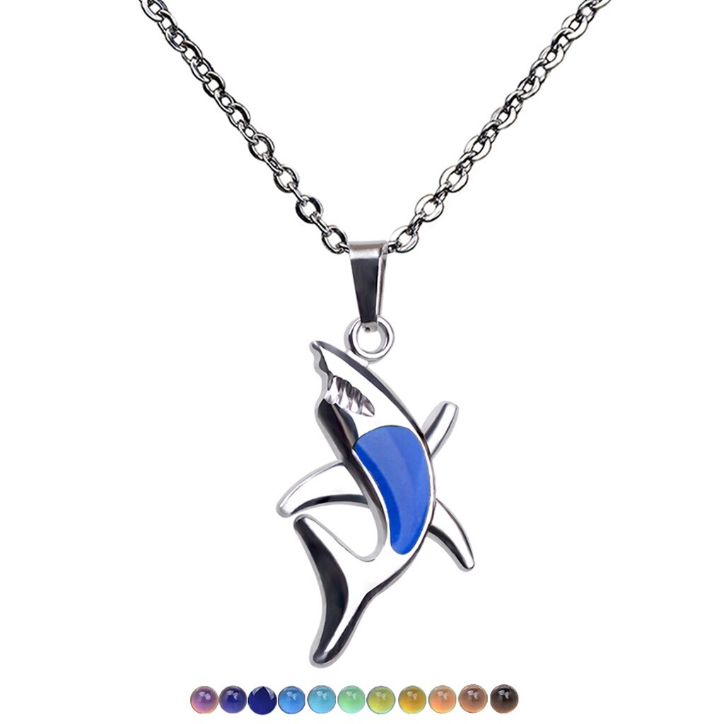 Mood Necklaces Peach Heart Love Pendant Necklace Temperature Control Color Change Necklace Stainless Steel Chain Jewellery Women - Parkwood Global