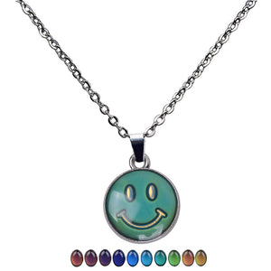 Mood Necklaces Peach Heart Love Pendant Necklace Temperature Control Color Change Necklace Stainless Steel Chain Jewellery Women - Parkwood Global