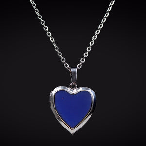 Mood Necklaces Peach Heart Love Pendant Necklace Temperature Control Color Change Necklace Stainless Steel Chain Jewellery Women - Parkwood Global