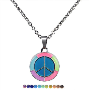 Mood Necklaces Peach Heart Love Pendant Necklace Temperature Control Color Change Necklace Stainless Steel Chain Jewellery Women - Parkwood Global