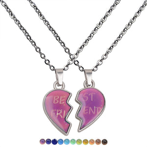 Mood Necklaces Peach Heart Love Pendant Necklace Temperature Control Color Change Necklace Stainless Steel Chain Jewellery Women - Parkwood Global